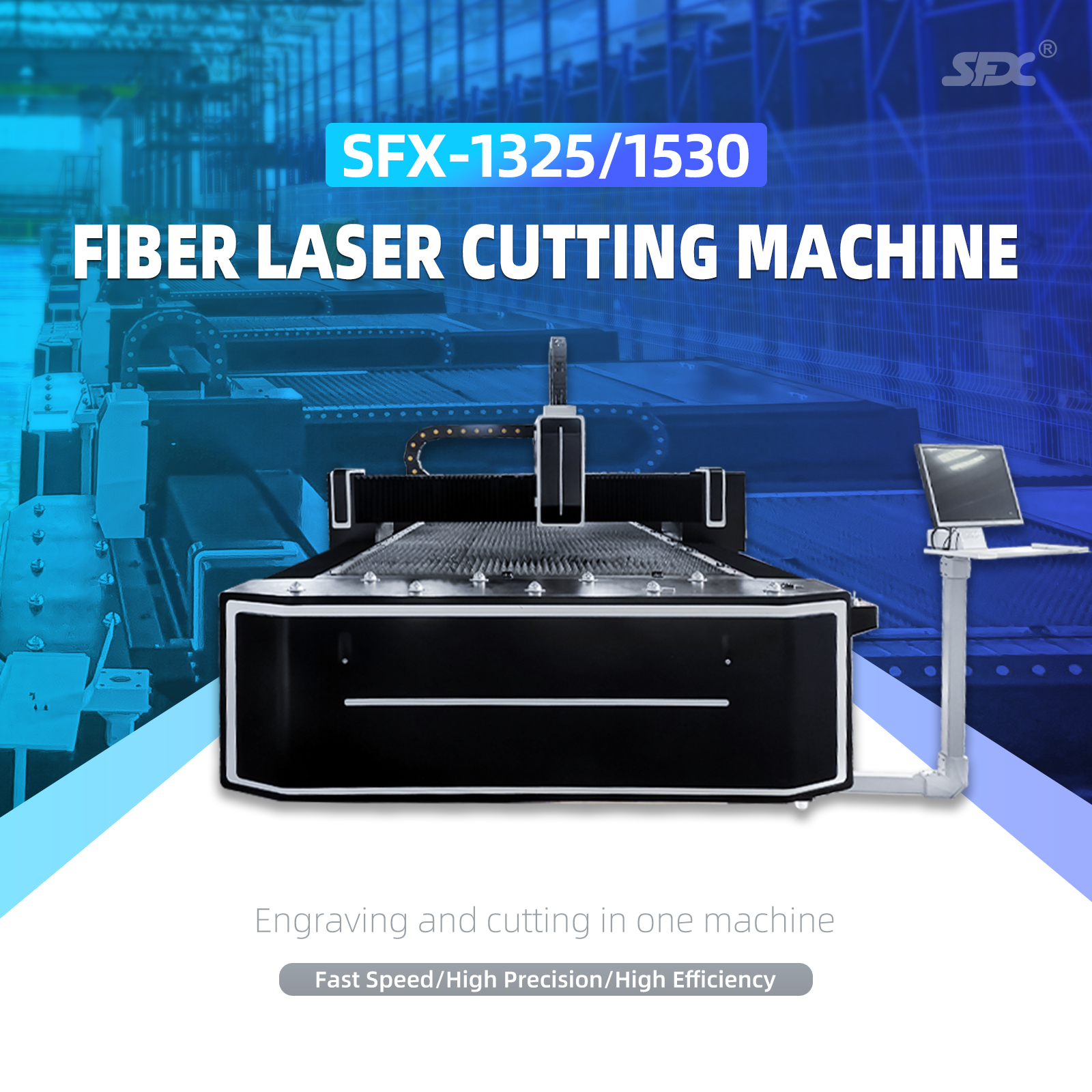 SFX-1530 2000W 3000W 6000W Fiber Laser Cutting Machine High Precision Sheet Metal Laser Cutting Machine with 1500*3000mm Workbed